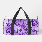 Eingeklebte Lilien - Lila Duffle Bag (Rückseite)