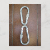 Eingeklemmt: Design der Stahlkarabiner-Verriegelun Postkarte (Vorderseite)