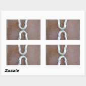 Eingeklemmt: Design der Stahlkarabiner-Verriegelun Rechteckiger Aufkleber (Blatt)