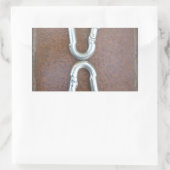 Eingeklemmt: Design der Stahlkarabiner-Verriegelun Rechteckiger Aufkleber (Tasche)