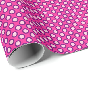 Eingekreiste Tupfen, magenta, pink und lila Geschenkpapier