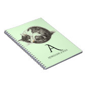 Eingekurbelt schlafender Cat-Individuelle Name Notizblock (Rechte Seite)