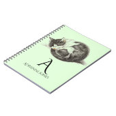 Eingekurbelt schlafender Cat-Individuelle Name Notizblock (Linke Seite)