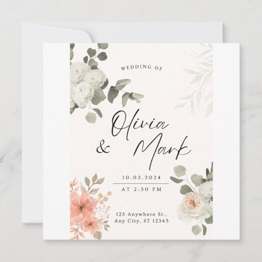 Eingeladen in die Widding Einladung (Vorderseite)