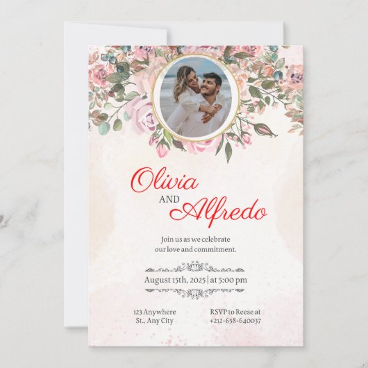 Eingeladen in die Widding Einladung (Vorderseite)