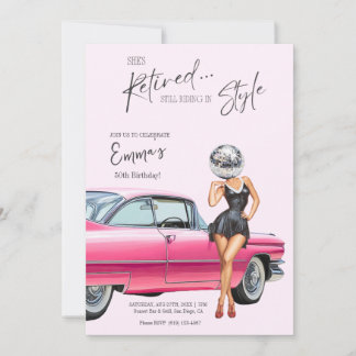 Eingeladene benutzerdefinierte rosa Cadillac-Einla Einladung