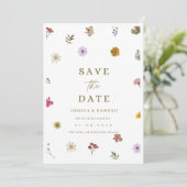 Eingeladene Blumen zur Speicherung der Terminvoran Save The Date (Stehend Vorderseite)