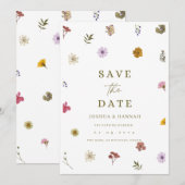 Eingeladene Blumen zur Speicherung der Terminvoran Save The Date (Vorne/Hinten)