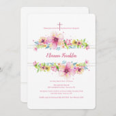 Eingeladene florale religiöse Einladung (Vorne/Hinten)
