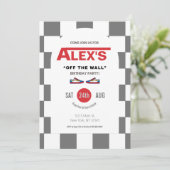 Eingeladene Geburtstagspartei des kontrollierten S Einladung (Stehend Vorderseite)