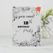 eingeladene Geburtstagsparty Einladung (Stehend Vorderseite)