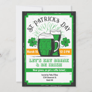 Eingeladene grüne Patrick's Day-Bier-Einladung im Einladung