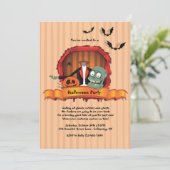 Eingeladene Halloween-Partys ohne Kopfschmerzen Einladung (Stehend Vorderseite)