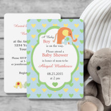 Eingeladene Mama und Baby-Junge-Elefanten-Baby-Par