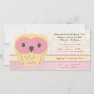 Eingeladene Shabby Chic Eule zum 1. Geburtstag