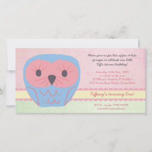 Eingeladene Shabby Chic Eule zum 1. Geburtstag