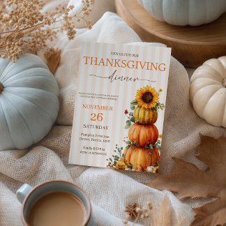 Eingeladene Sonnenblume Kürbis Thanksgiving-Einlad Einladung