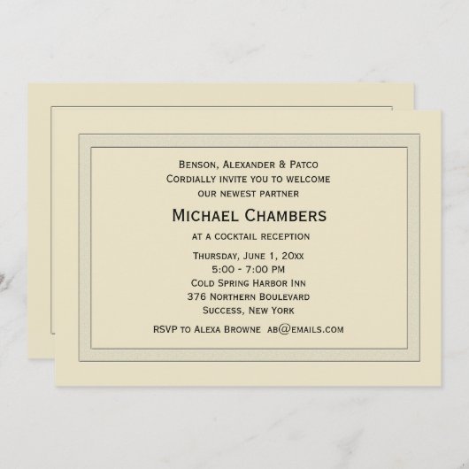 Eingeladene Unternehmen Einladung (Vorne/Hinten)