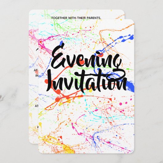 Eingeladener Abend Einladung (Vorne/Hinten)