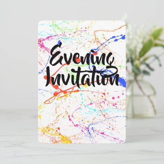 Eingeladener Abend Einladung (Stehend Vorderseite)