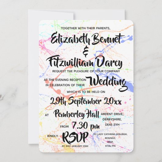 Eingeladener Abend Einladung (Rückseite)