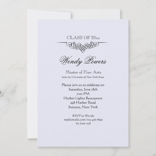 Eingeladener Blüh-Abschluss Einladung (Vorderseite)