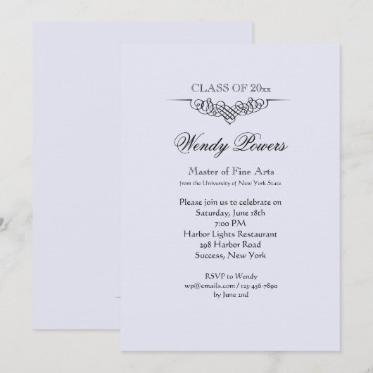 Eingeladener Blüh-Abschluss Einladung (Vorne/Hinten)