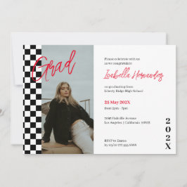 Eingeladener schwarzer und roter Abschluss Einladung