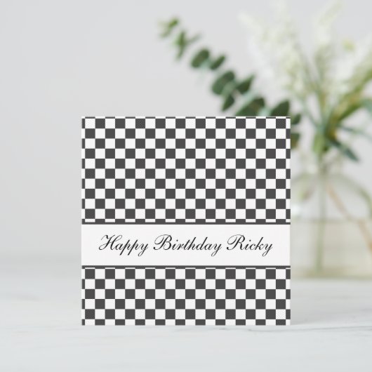 Eingeladung zum kontrollierten Geburtstag Einladung (Stehend Vorderseite)