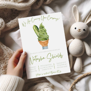 Eingelegte Gurken und Eiscreme, Baby Shower mit Ve Einladung