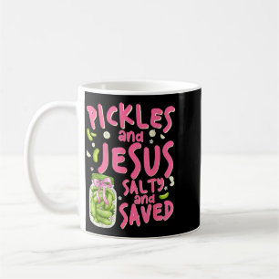 Eingelegte Gurken und Jesus Salzig und Gerettet Re Kaffeetasse