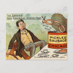 Eingelegte Wurst Lebensmittelsicherheit - Vintage- Postkarte