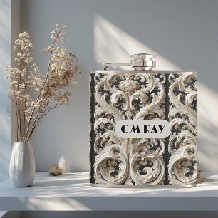 Eingelegter aufwendiger barocker Prunk Vintage Elf Flachmann