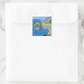 Eingelegtes im Auto Quadratischer Aufkleber (Tasche)