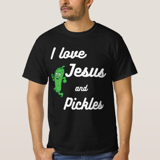Eingelegtes und Jesus religiös T-Shirt (Vorderseite)