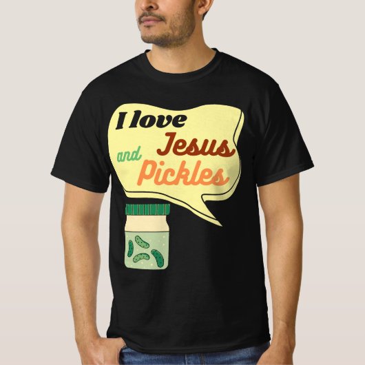 Eingelegtes und Jesus religiös T-Shirt (Vorderseite)