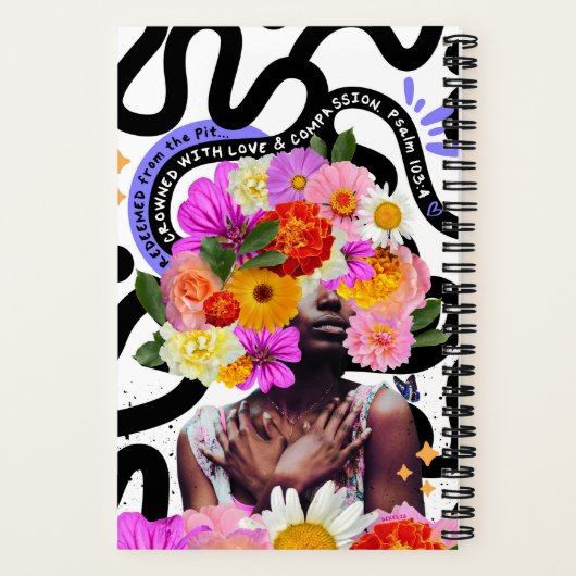 Eingelöste und gekrönte digitale Collage Christlic Notizblock (Rückseite)