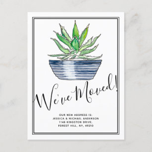 Eingemachte Aloe-Vera-Pflanzen-neues Ankündigungspostkarte