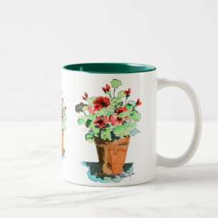 Eingemachte Pelargonie-Tasse Zweifarbige Tasse