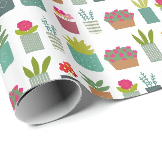 Eingemachte Pflanzen im GartenHousewarming Geschenkpapier (Rolleneckpunkt)