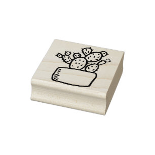 Eingemachter Kaktus-saftige Pflanzen-Linie Gummistempel