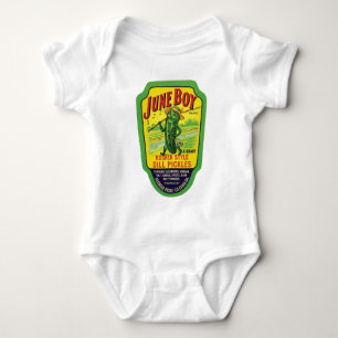 Eingemachtes im Vintage-Stil Lebensmittelproduktet Baby Strampler
