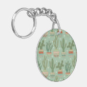 Eingemachtes Kaktus-Muster SüdwestGeo-Schritt-| Schlüsselanhänger (Vorderseite links)