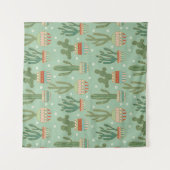 Eingemachtes Kaktus-Muster SüdwestGeo-Schritt-| Wandteppich (Vorderseite)