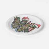 Eingemachtes mit Rentiershörnern Santa Eingemachte Pappteller (Schrägansicht)