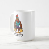 Eingeölter Hahn – Lustige Starke Hühner-Kettlebell Kaffeetasse (Vorderseite Links)