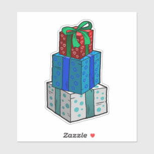 Eingepackte Weihnachtsgeschenke Aufkleber