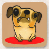 Eingepanzerter Mops Getränkeuntersetzer (Vorderseite)