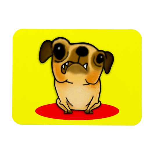 Eingepanzerter Mops Magnet (Horizontal)