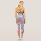 eingeprägte Blätter Capri Leggings (Rückseite)
